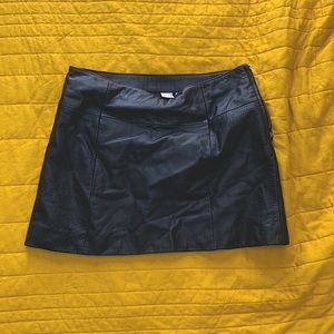 Leather mini skirt